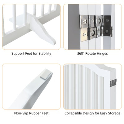 Product features including support feet, rotate hinges, non-slip rubber feet, and collapsible design.