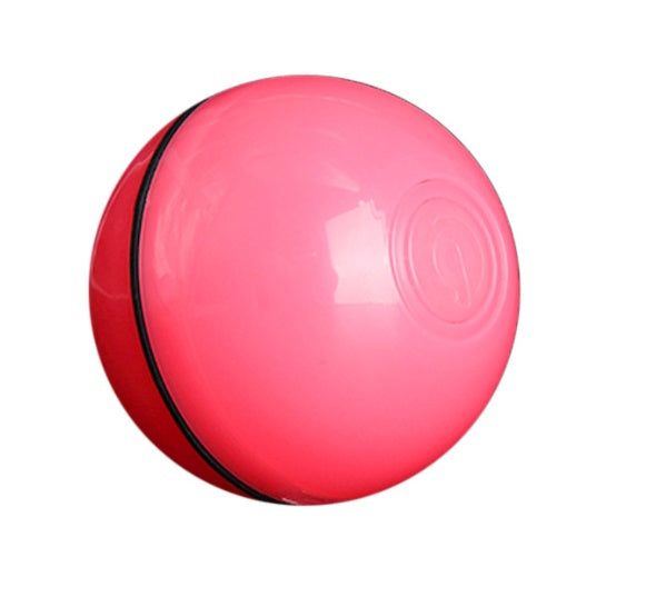 Pink sports ball with black band on a white background