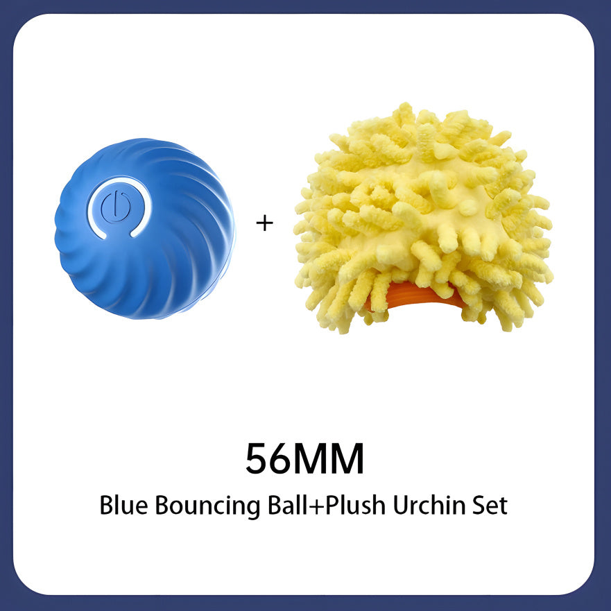 Blue Bouncing Ball + Plush Urchin Set - Dog Activity Toys