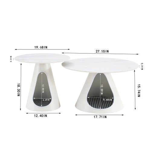 White cat bed with dimensions labeled on a white background