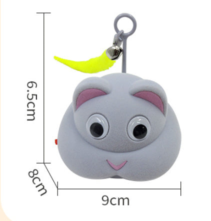Small gray cloud-shaped toy with measurements on a white background