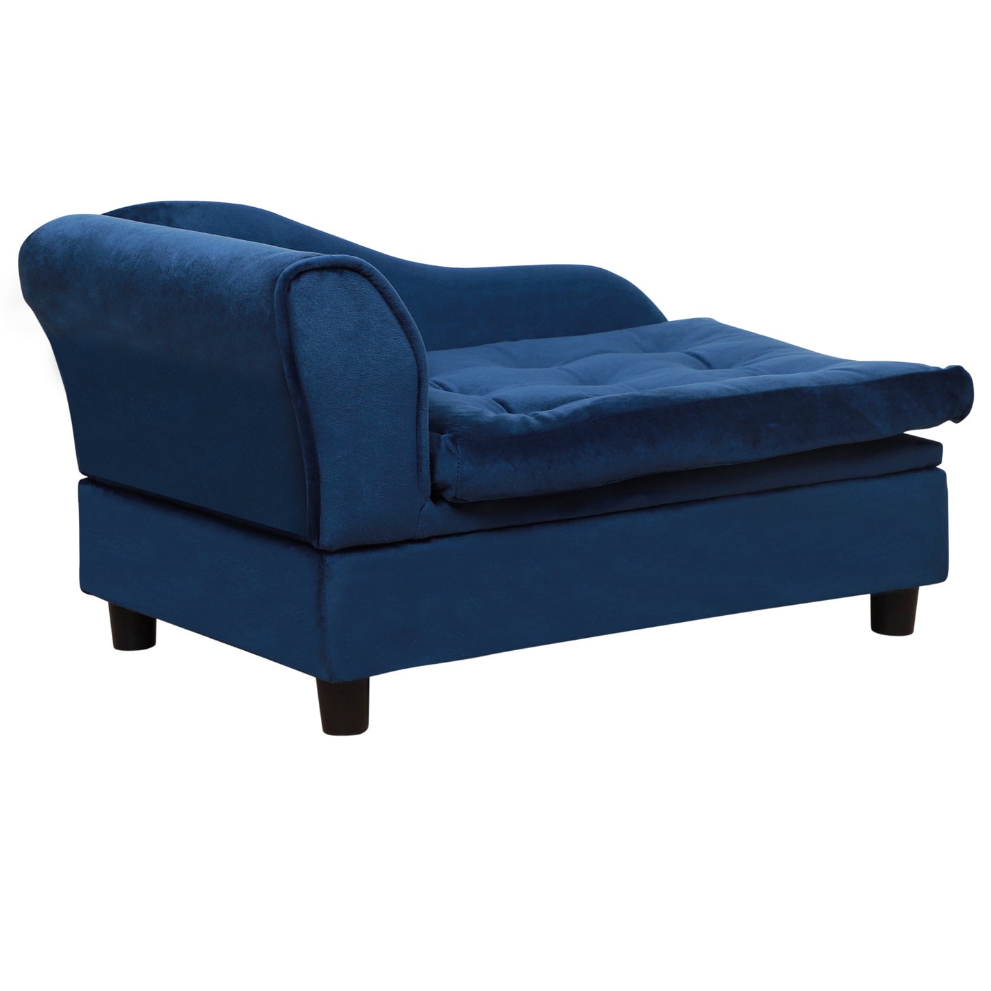 Blue dog chaise lounge on a white background