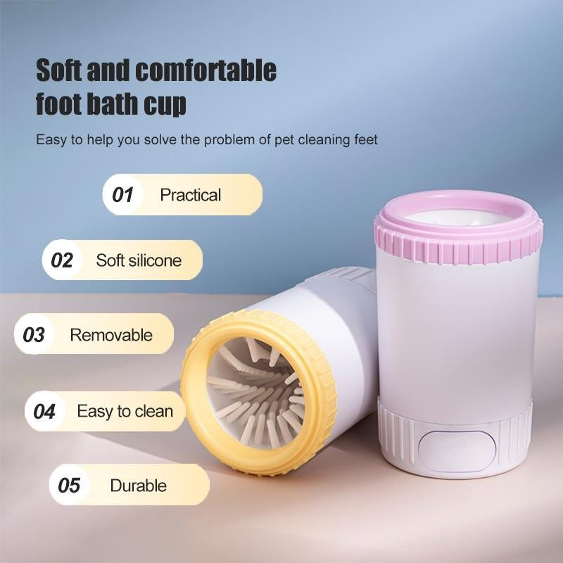 Foot bath cup with soft silicone interior on a light blue background
