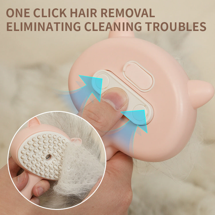 Hair removal device with cleaning mechanism shown, text about hair removal and cleaning troubles.