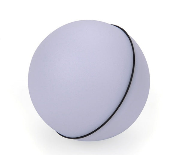 Round purple object with a black rim on a white background